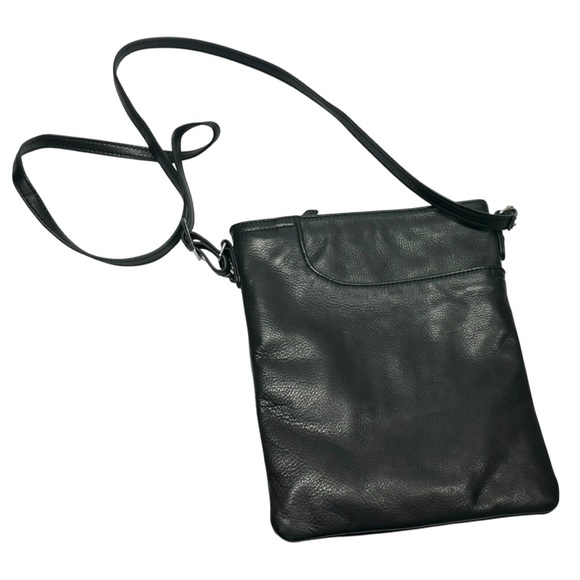 Margot Handbags - Margot Black Leather Crossbody Purse Bag 10" x 8" Adjustable Strap NWOT Zipper